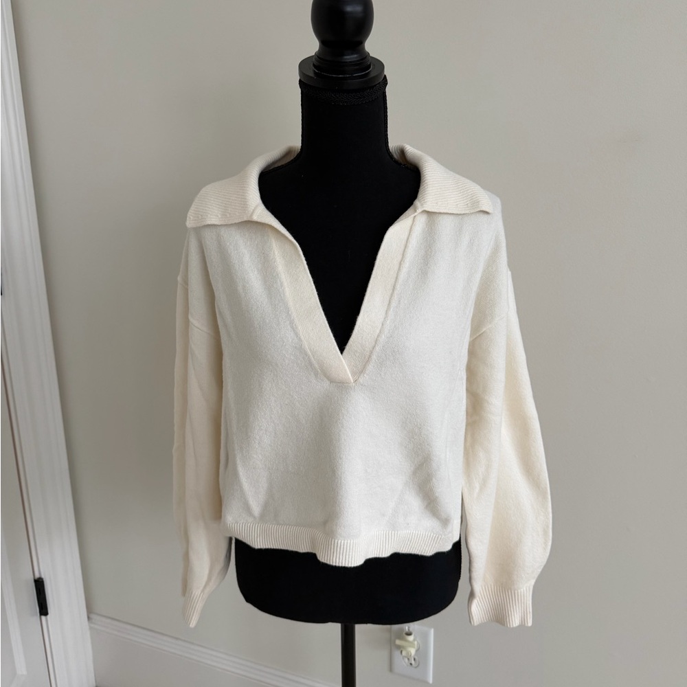 & Other Stories Relaxed Cropped Polo Sweater